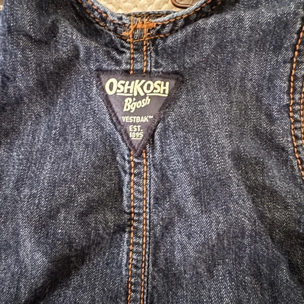 OshKosh B’gosh Infant Denim Overalls Flannel Lined 24M Vestbak